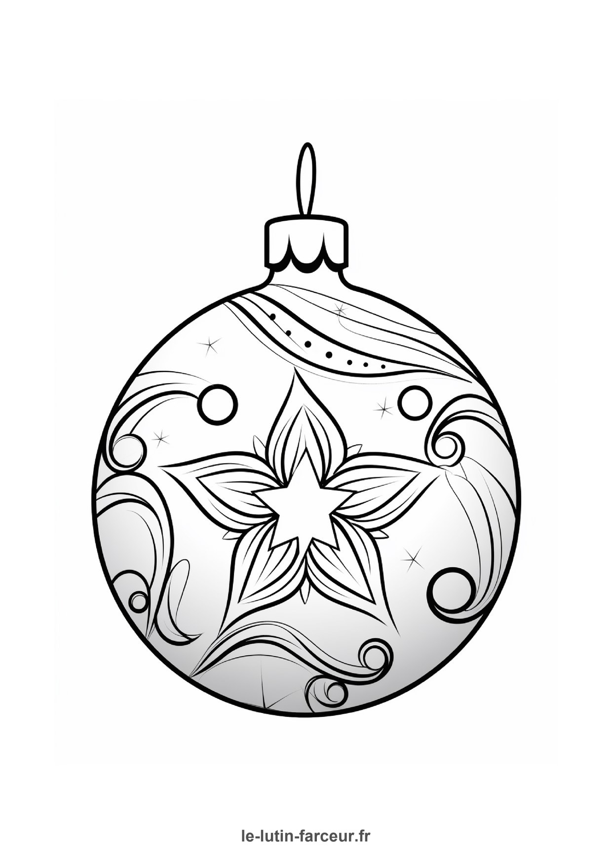 Coloriage boule de noel ornee