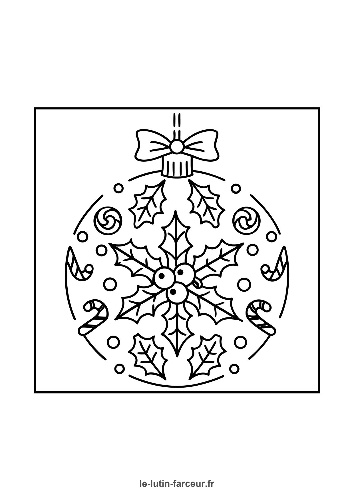 Coloriage boule flocon noeud