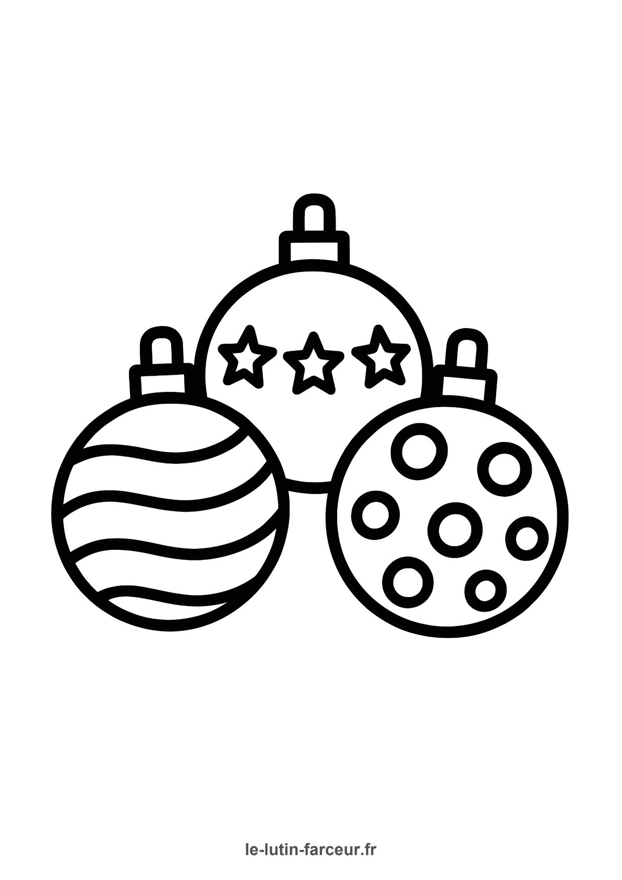Coloriage deux boules de noel decorees