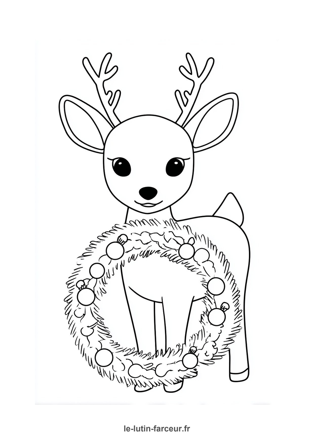 Coloriage faon couronne decoree
