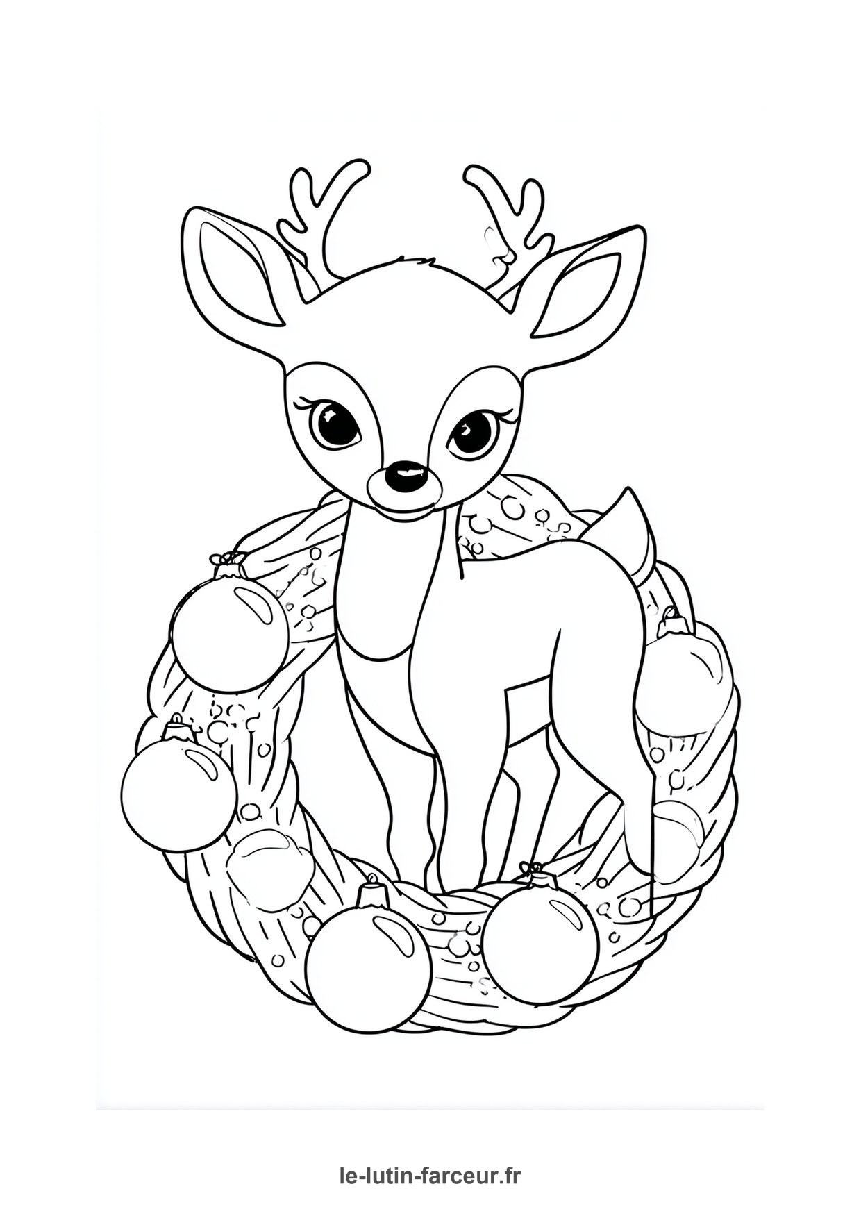 Coloriage faon couronne decoree 2