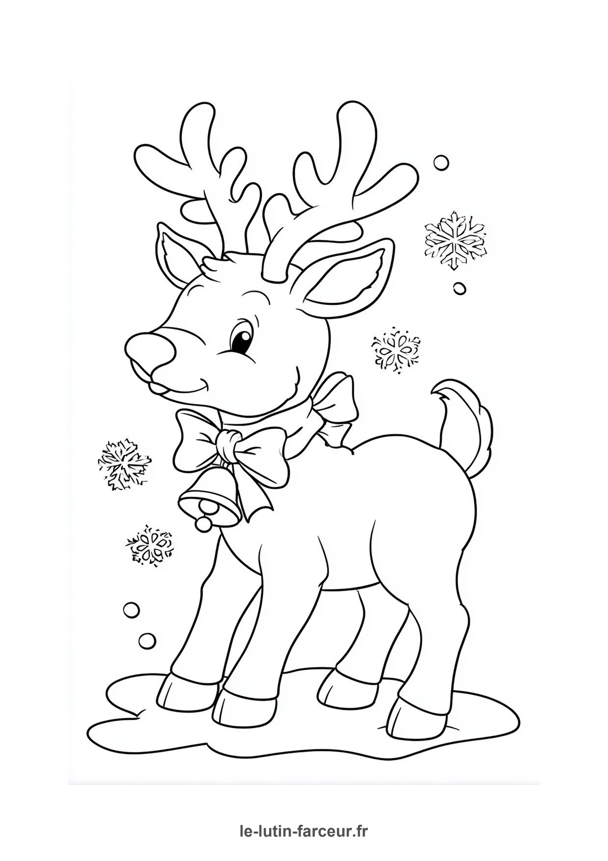 Coloriage faon flocons