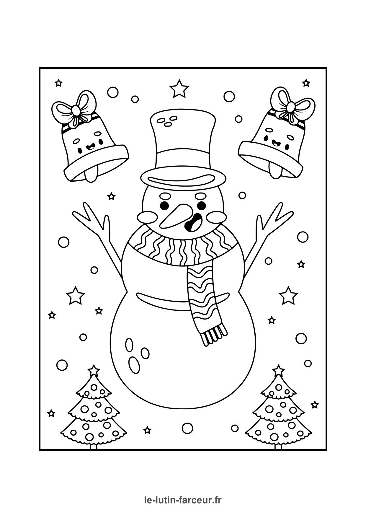 Coloriage renne flocon etoiles